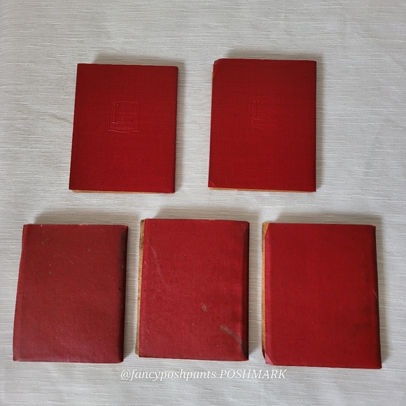 LUXART & LITTLE, MINIATURE LIBRARY lot of 5 vintage books red - Picture 15 of 15